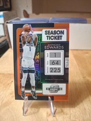 2021-22 Panini Contenders Optic Season Ticket Anthony Edwards 1/49 Jersey Match