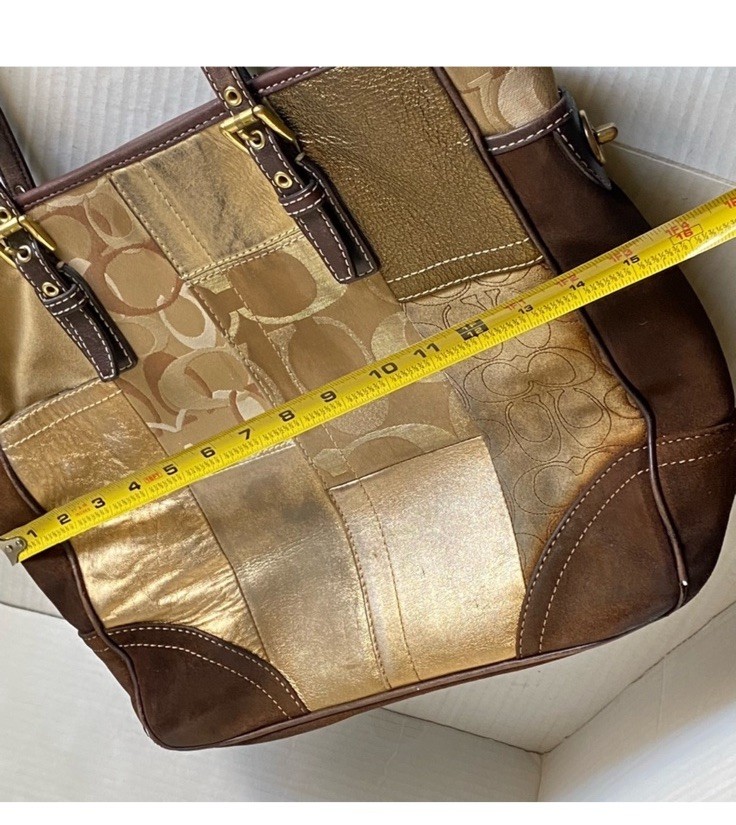 coach patchwork  Canvas Leather handbag - image 5