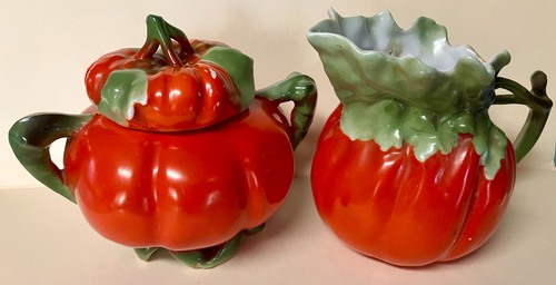 Antique Royal Bayreuth - Tomato Creamer & Sugar - Very Nice Condition
