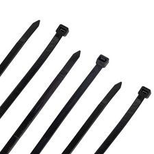NavePoint 16 Inch Nylon Black Cable Ties 120 Lbs 100 Pack
