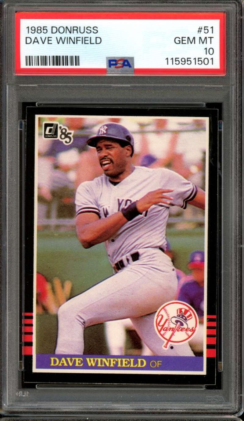 1985 Donruss #51 Dave Winfield Yankees HOF PSA 10 GEM MT MINT