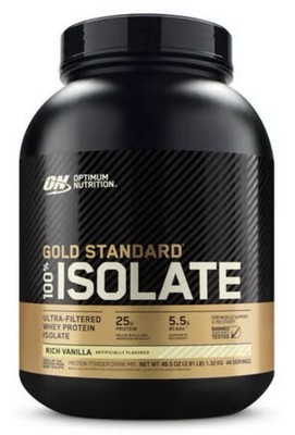 Optimum Nutrition Gold Standard 100% Whey Isolate Rich Vanilla Powder 3lb Keto