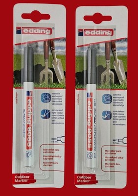2 x Edding 8055 Permanentmarker schwarz Outdoor Marker 1-2 mm wasserfest