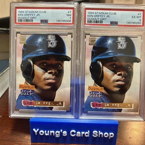 1994 Stadium Club Ken Griffey, Jr. Dugout Dirt #7 Mariners PSA 6 And 7