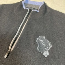 Greyson Mens Medium Sebonack Wool Cashmere 1/4 Zip Milwaukee Bucks Black Sweater