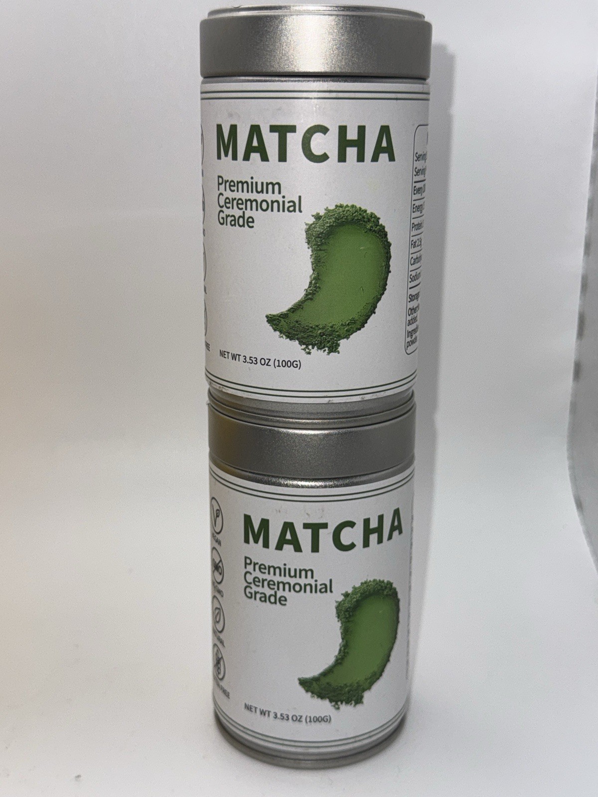 Premium Ceremonial Grade Matcha Powder - 2 Cans - 200gr (7oz) Total Weight