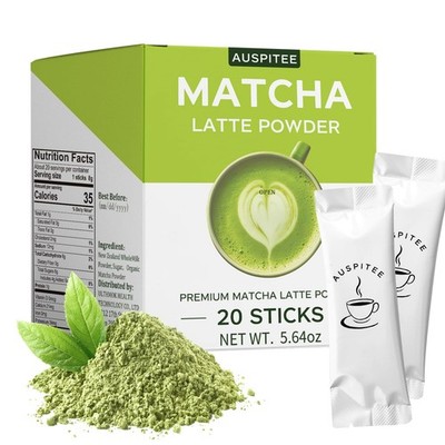 New Latte Green Tea Powder Single Pack, Premium Barista Science Blend Individual