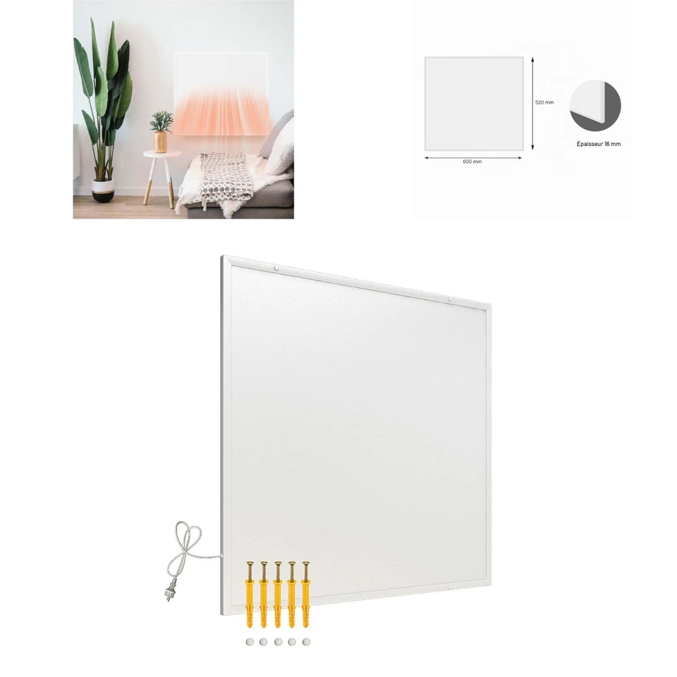 Wiltec Panneau chauffant infrarouge 290W - Radiateur mural efficace - Photo 1/4