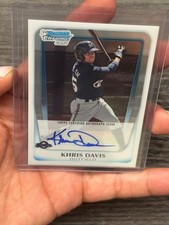 2011 Bowman Chrome - KHRIS DAVIS On Card Chrome AUTO Rookie Card #BCP163. rookie card picture