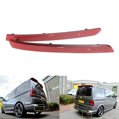 2x Rot Heckstoßstange Reflektor Für VW T5 Transporter/Caravelle/Multivan 2012-15