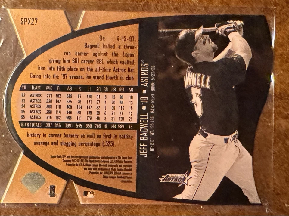 1997 SPx - Jeff Bagwell #SPX27 Bronze - Image 2 of 2