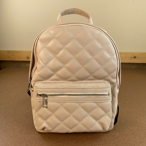 Women's Taupe Faux Leather Quilted 