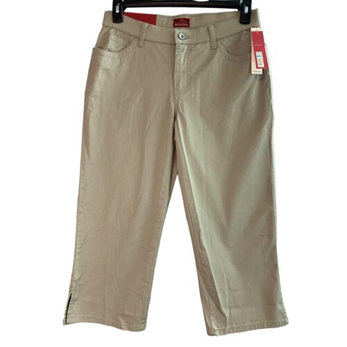 Merona Relaxed Fit Crop Jeans Women's 6 Beige Stretch Mid-Rise