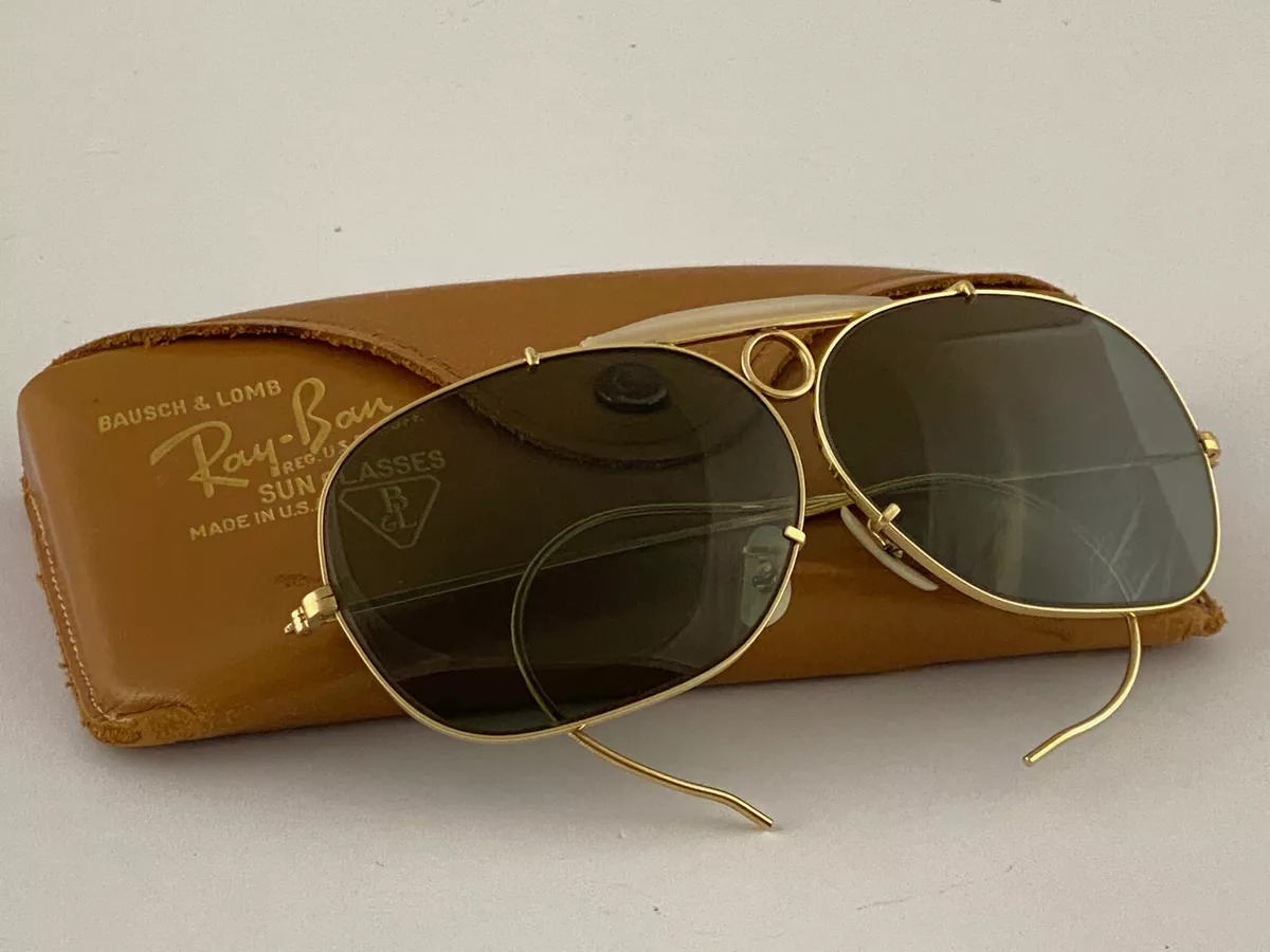 NEW VINTAGE RAY BAN DECOT 10K GOLD GREY G15 LENSES SUNGLASSES 80S US BL