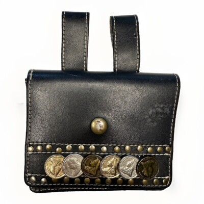 Croute De Cuir Veritable Made In France Genuine Leather Belt Bag Pouch Rustic