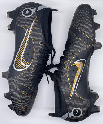 Mercurial Vapor 14 Pro FG Black Metallic Gold Soccer Cleats DJ2846-007 Size 6.5Y