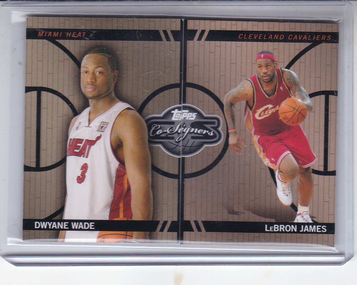 LEBRON JAMES DWYANE WADE 2008-09 TOPPS CO-SIGNERS GOLD #016/199