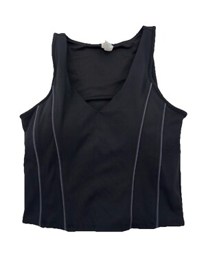 Yogalicious Lux Race Me Tank in Black Women s Size XS Crop Padded NEW