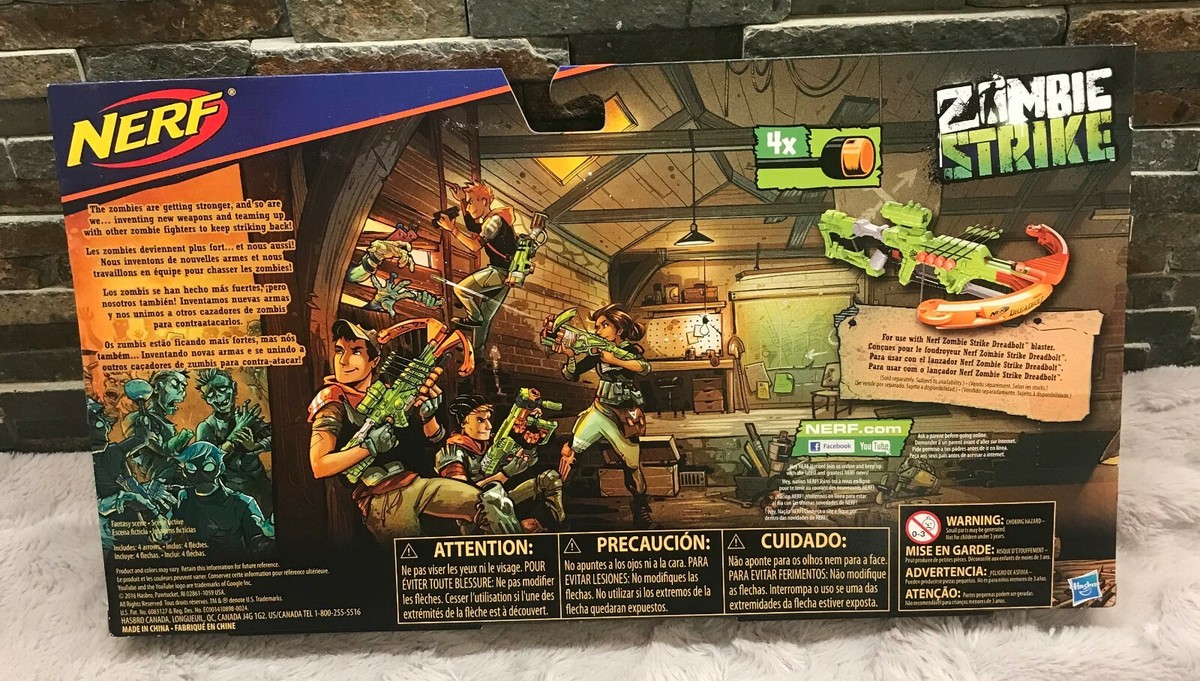 Nerf Zombie Strike 4 Arrow Refill Dreadbolt Blaster Striking New