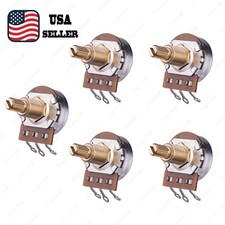 Set of 5 Electric Guitar Potentiometer A500K Brass 24 SPlit Fine 18mm Long Shaft