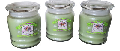 Scented Jar Candles 3-Pack 9oz Jars Cucumber Honeydew Nature's Finest Beeswax