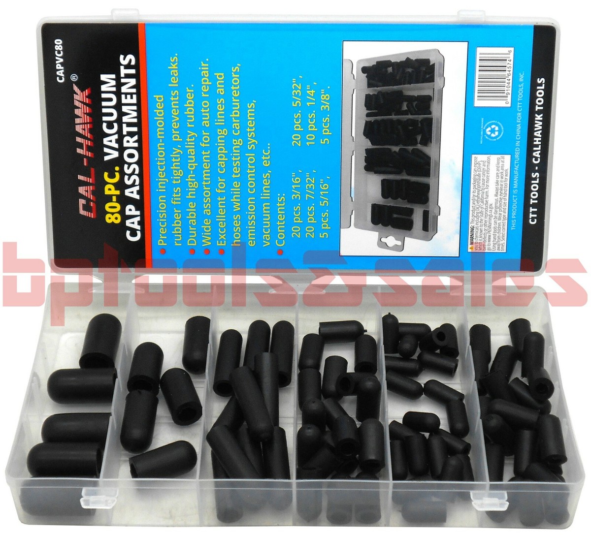 Car Vacuum Cleaner Parts 80-Piece Carburetor & Vacuum Rubber Cap Assortment Kit - Sizes 5/32" To 3/8" Carburetor Cap - Foto 5