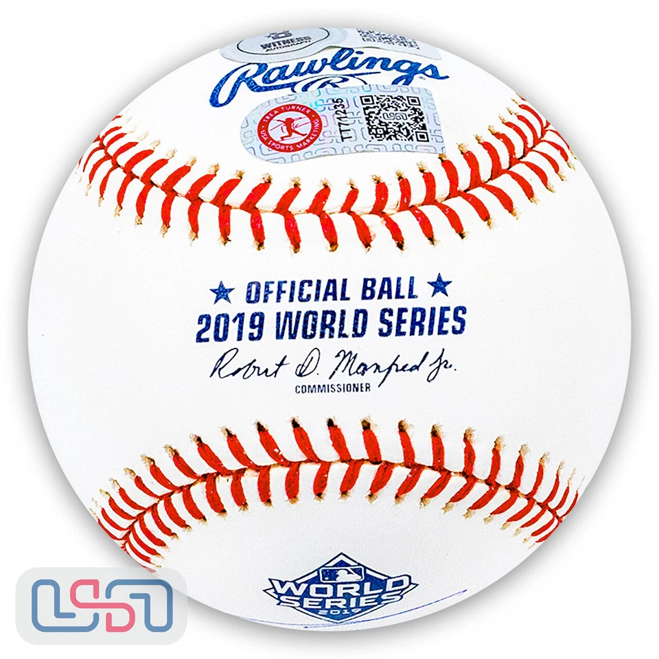 Trea Turner Nationals Signed Autographed 2019 World Series Baseball USA SM BAS - Image 2 of 4