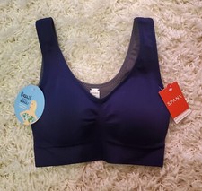 Spanx Breast Of Both Worlds Sz.S/P Reversible Tank Comfort Bra Navy/Gray NWT