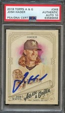 2018 Topps Allen & Ginter #348 Josh Hader Signed Card PSA Slabbed Auto Grade 10