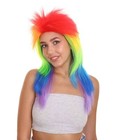 Rainbow 80s Mullet Wig TV/Movie Costume Cosplay Capless for Women & Kids