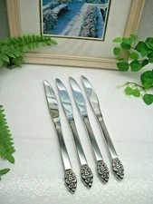 4   Oneida Oneidacraft Deluxe   NORDIC CROWN   Stainless Steel  Dinner Knives  