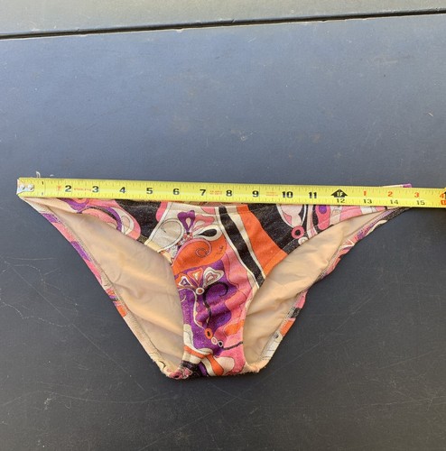 Emilio Pucci Italy Bikini Swim BOTTOMS ONLY Lurex Multicolor Logo Size 40 As Is - Picture 14 of 19