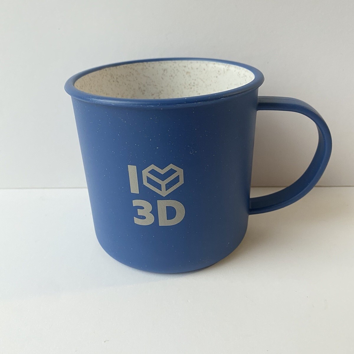 Adobe "I Heart 3D" Blue w/White Speckle Interior Plastic Coffee Mug Cup |  eBay