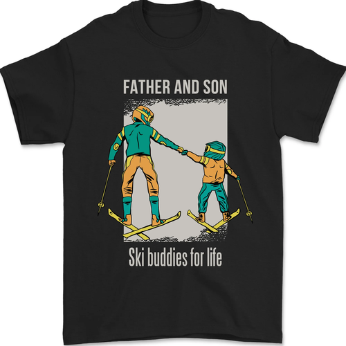 Skifahren Vater & Sohn Ski Freunde Vatertag Herren 100% Baumwolle - Picture 18 of 105