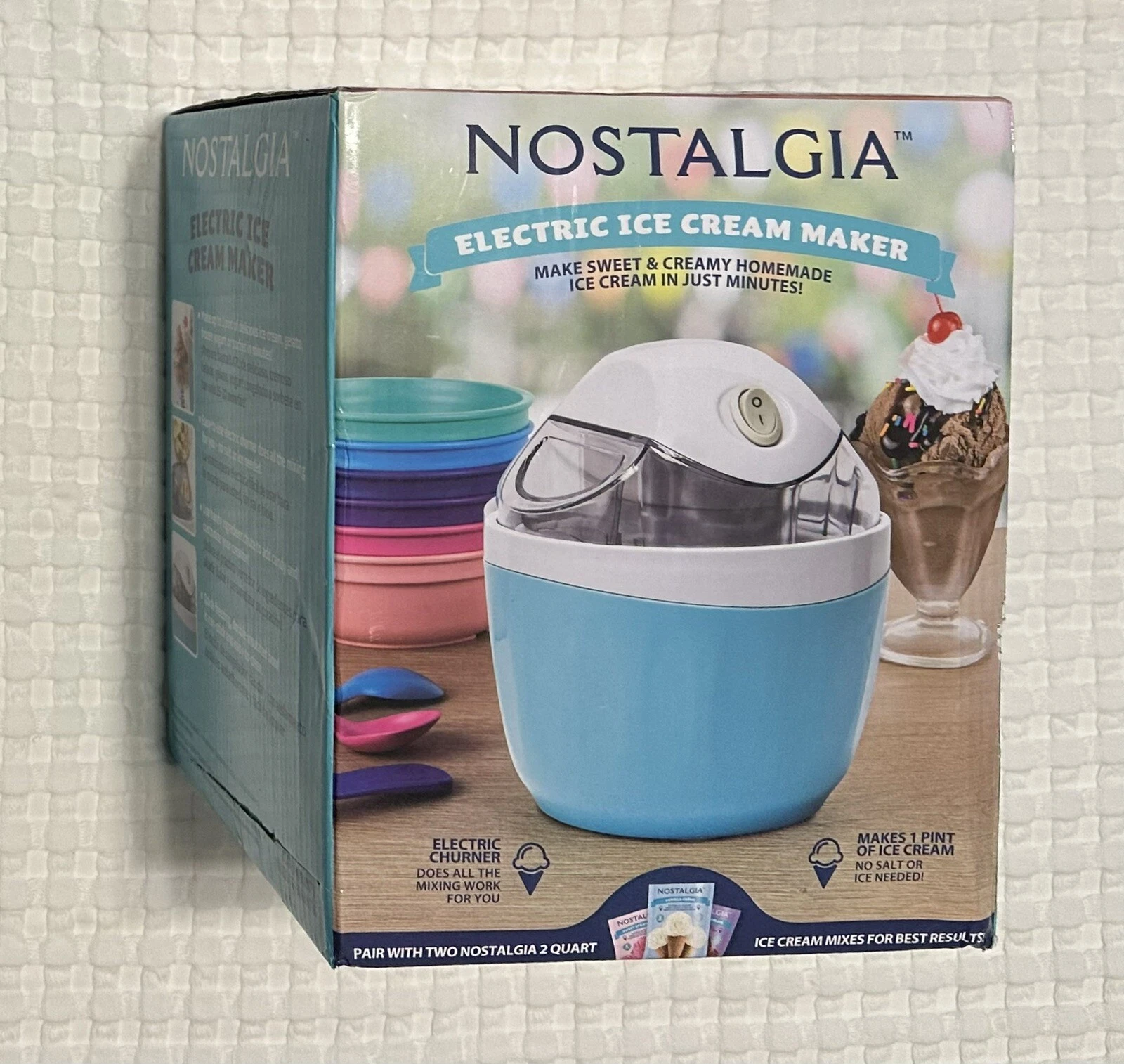 Nostalgia Electric Ice Cream Maker Gelato Frozen Yogurt or Sorbet Churner C2111.
Opens in a new wind