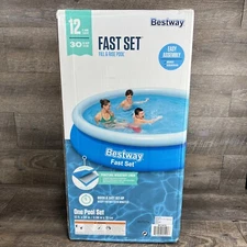 Bestway Fast Set 12ft x 30in Round Inflatable Pool Set w/ Filter Pump & Filter
