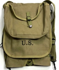 WWI WWII US M1910 INFANTRY HAVERSACK & MEAT CAN CARRY POUCH-OD#3