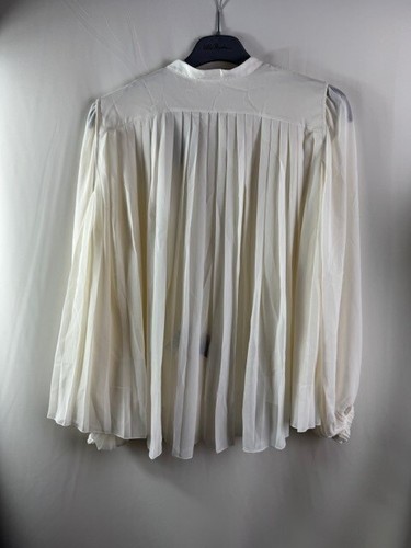 Camicia a pieghe da donna high-tech camicia, crema, taglia 48, nuova - Foto 2 di 2