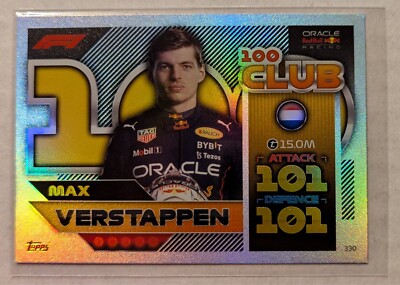 Topps F1 Turbo Attax 2022 Formel 1 Karte Nr. 330 Max Verstappen 100 CLUB
