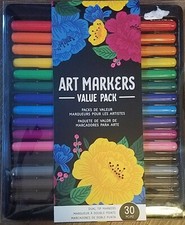 American Crafts Multicolor Art Markers 30 Pieces New.