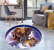 3D Elephant Hippo ZHUB130 Game Non Slip Rug Mat Photo Carpet Jerry LoFaro Zoe