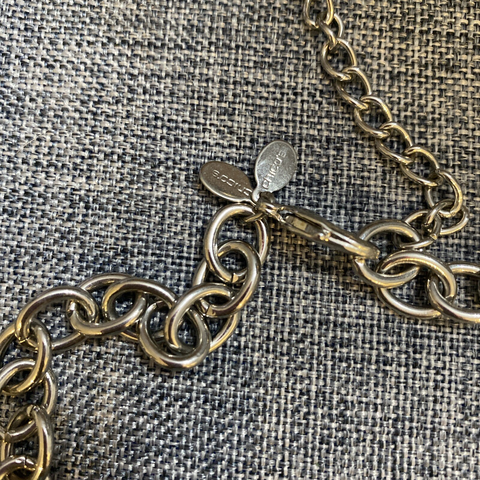 CHICO’S Shiny Silvertone Statement Adjustable Nec… - image 5