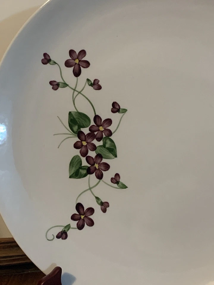 "Juego de 4 platos de cena Orchard violeta pintados a mano de 10 1/2""" Foto 3 de 4