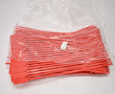 Lot of 100 American Castings Sealed Tags Red Wire Security Plastic Straps