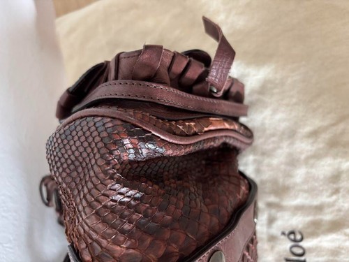 Bolso de hombro de cuero Chloe Silverado marrón usado auténtico hecho en Italia - Imagen 15 de 18
