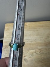 VINTAGE Turquoise Silver Ring Stamped 925 Size 10