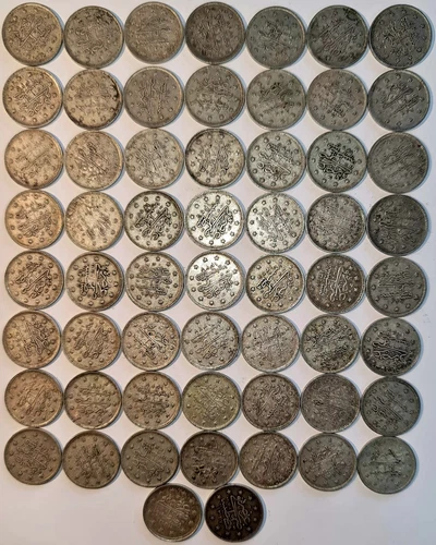 TURKEY OTTOMAN EMPIRE / 1327  2 Kurush Lot of 58 Silver Coins !!!