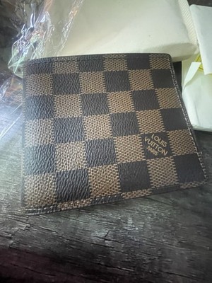 Louis Vuitton Damier Check Bifold Folding Wallet Mens Brown Black