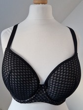 36F Ultimo Underwired Bra Black Moulded Cup VGC Adjustable Back VGC