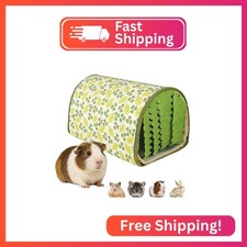 Guinea Pig Hideout Tunnel - Stable Washable Small Animal Tunnel Hide with Curtai